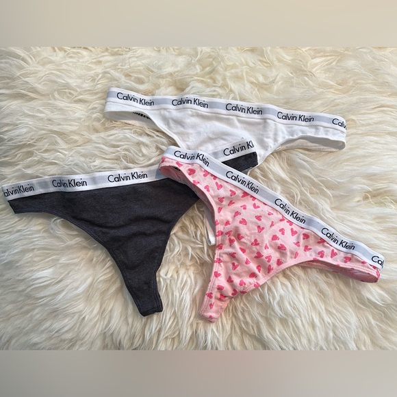 Calvin Klein Thong Panty 3 Piece Set M/S - Picture 1 of 5